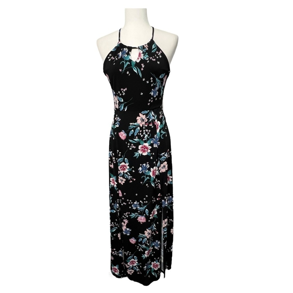 Candie's Green Halter Sheath Maxi Dress